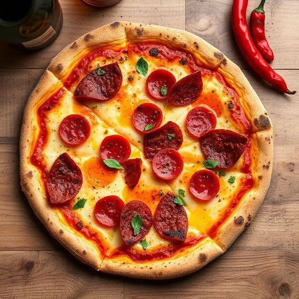 Pizza Diavola com salame picante